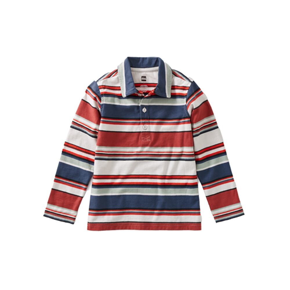 Tea Collection Boys' Striped Long Sleeve Polo Shirt 2T